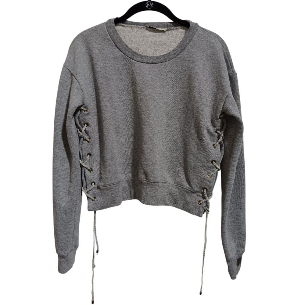 Ragdoll! Edgy Side Laced Sweatshirt with Embrodierd Stich Detail Well Made C/P - Picture 6 of 14